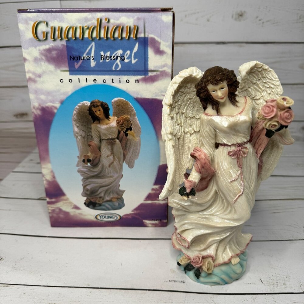 Guardian Angel Figurine By Youngs Natures Blessing Collection 32494 NIB Gift